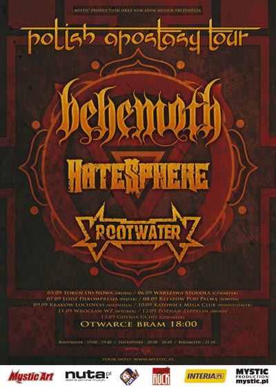 Wysyłkowa sprzedaż biletów na POLISH APOSTASY TOUR tylko do jutra (31.08.2007)