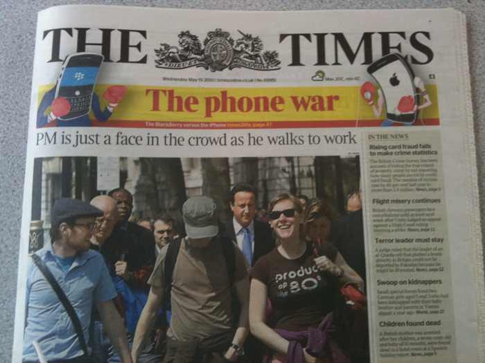 GABA KULKA z Premierem Cameronem na pierwszej stronie The Times!